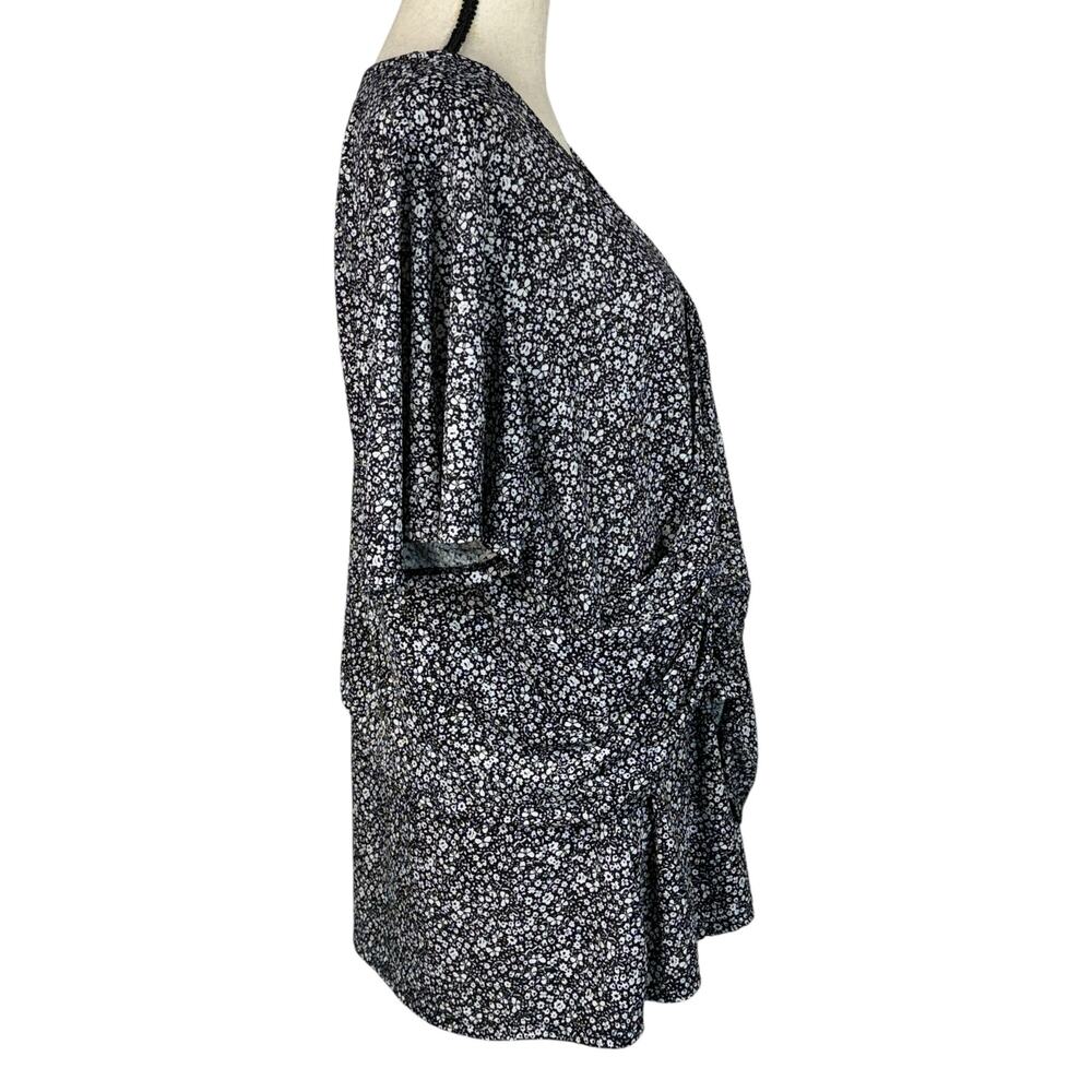 Michael Michael Kors 2X-Large Top Floral Surplice V-Neck Flared Sleeves Stretch - Picture 3 of 9